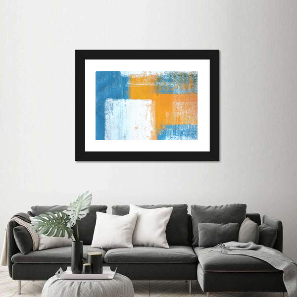 Hand-drawn Abstract Geometric Color Blocks Canvas Wall Art