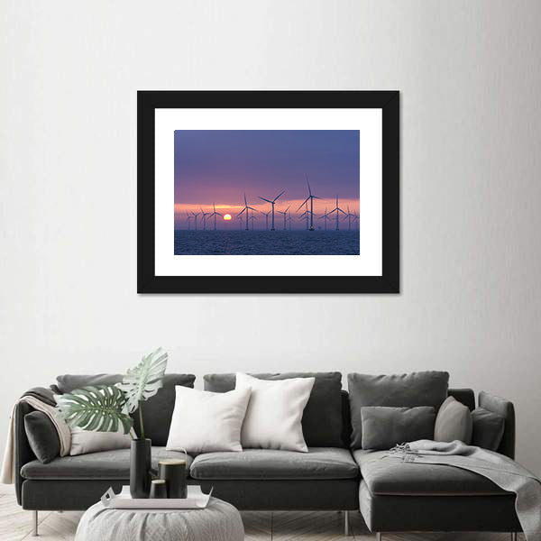 Lillgrund Offshore Wind Farm At Daybrake Canvas Wall Art