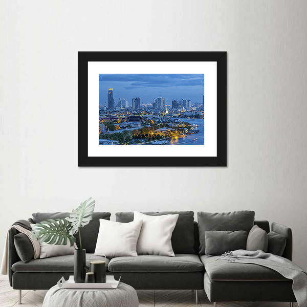 Grand Palace At Twilight In Bangkok Canvas Wall Art