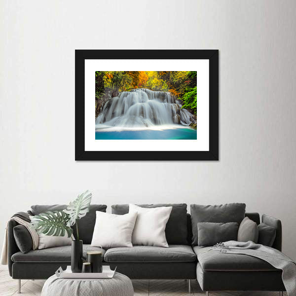 Tropical Waterfall In Thailand Canvas Wall Art