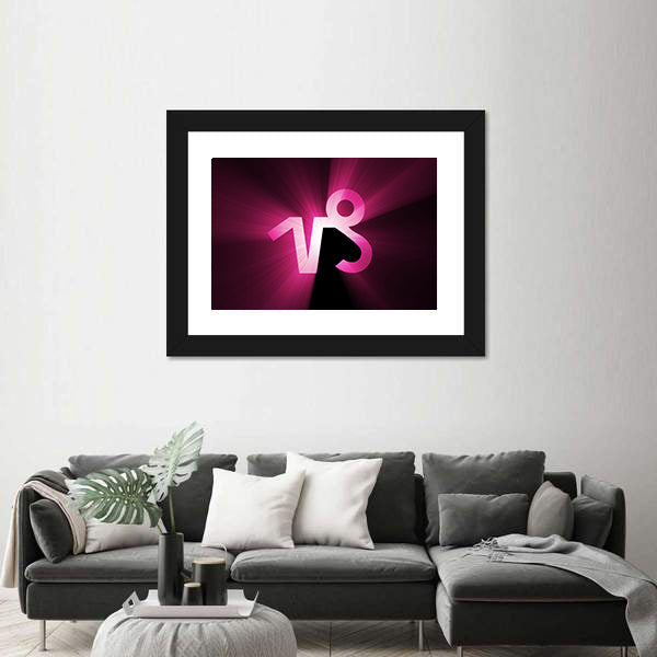 Capricorn Zodiac Symbol Canvas Wall Art