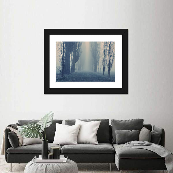 Autumn Fog in the Old Forest Canvas Wall Art