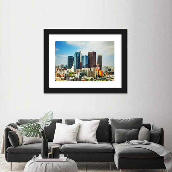 Los Angeles Cityscape On A Sunny Day Canvas Wall Art