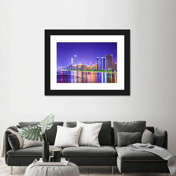 Guangzhou Skyline Over Pearl River Canvas Wall Art