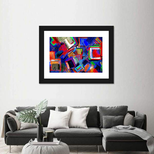 Hand-drawn Abstract Geometric Composition Canvas Wall Art