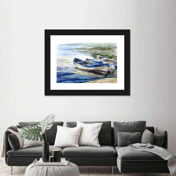 Seascape with Three Boats Canvas Wall Art