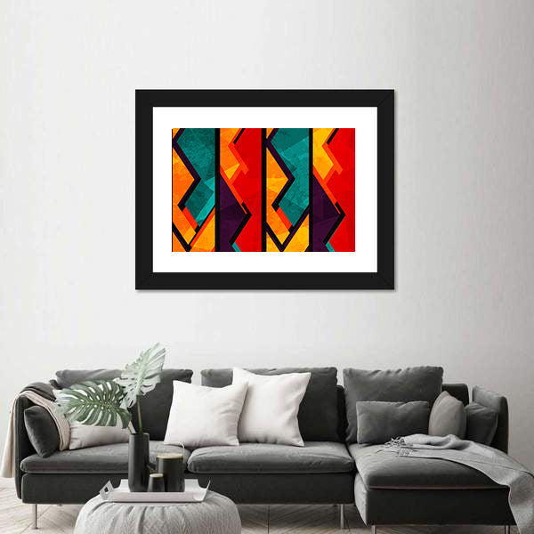 African Geometric Abstract Pattern Canvas Wall Art