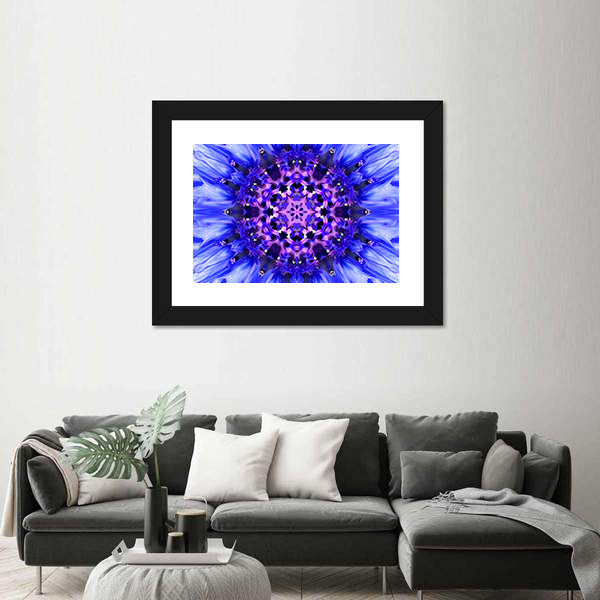 Blue Mandala Flower Canvas Wall Art