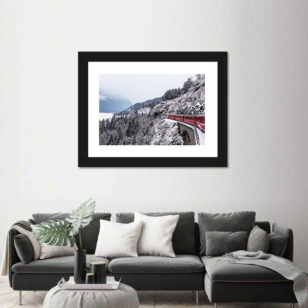 Glacier Express In Switzerland Canvas Wall Art