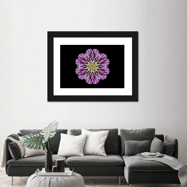 Scenic Purple Mandala Flower Canvas Wall Art