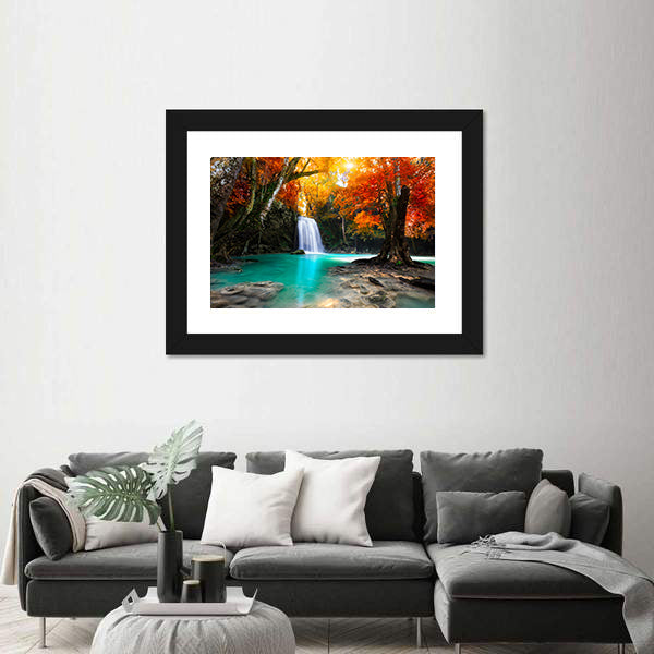Deep Forest Waterfall In Kanchanaburi Thailand Canvas Wall Art