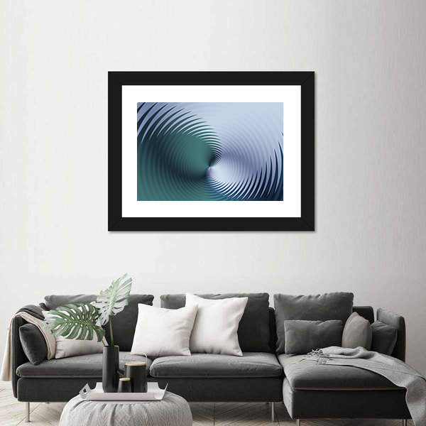 Teal Spiral Floral Pattern Canvas Wall Art