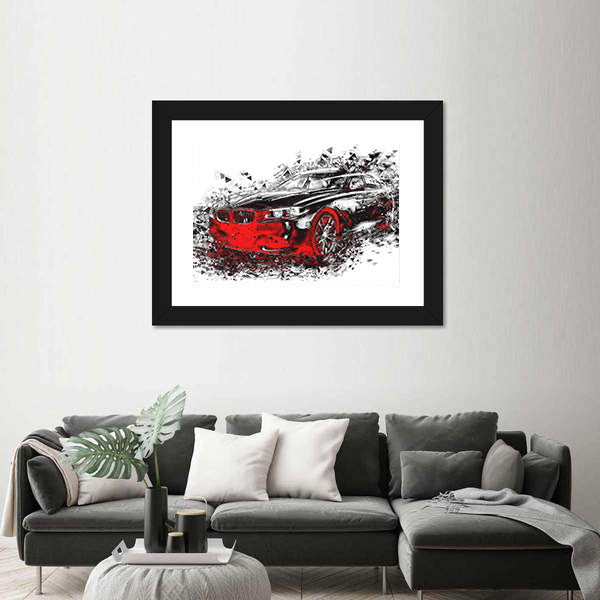 Abstract Bmw Sports Car Canvas Wall Art