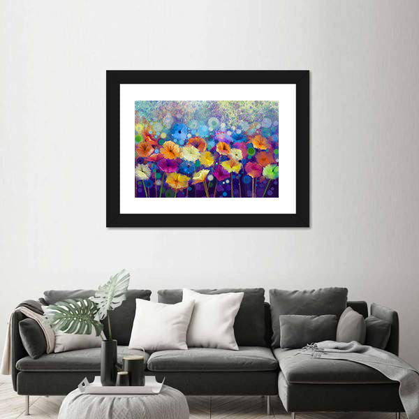 Colorful Watercolor Floral Meadow Canvas Wall Art