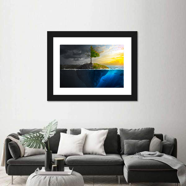 Life And Death On Floating Island Canvas Wall Art