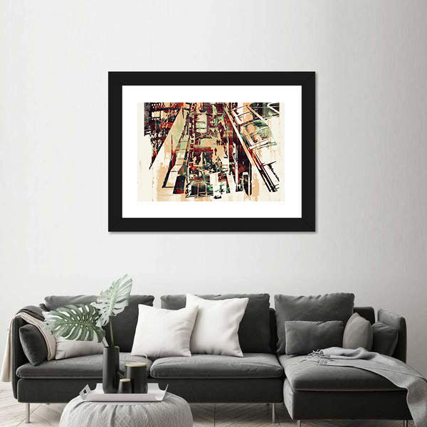 Crowded Urban Cityscape Canvas Wall Art