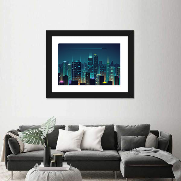 New York City Night Skyline Canvas Wall Art
