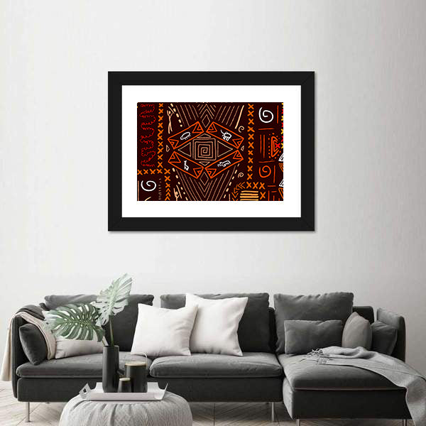 African Aboriginal Tribal Design Canvas Wall Art