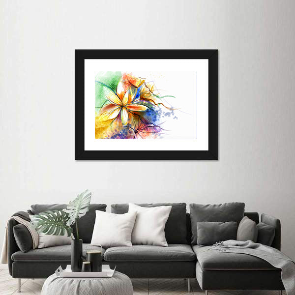 Colorful Abstract Lilies Canvas Wall Art