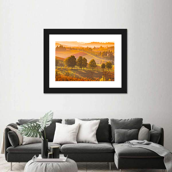 Italian Vineyards and Rolling Hills Canvas Wall Art