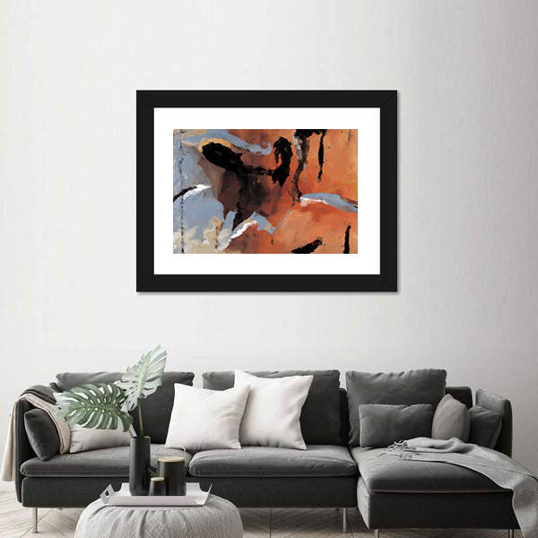 Grunge Orange Abstract Texture Canvas Wall Art