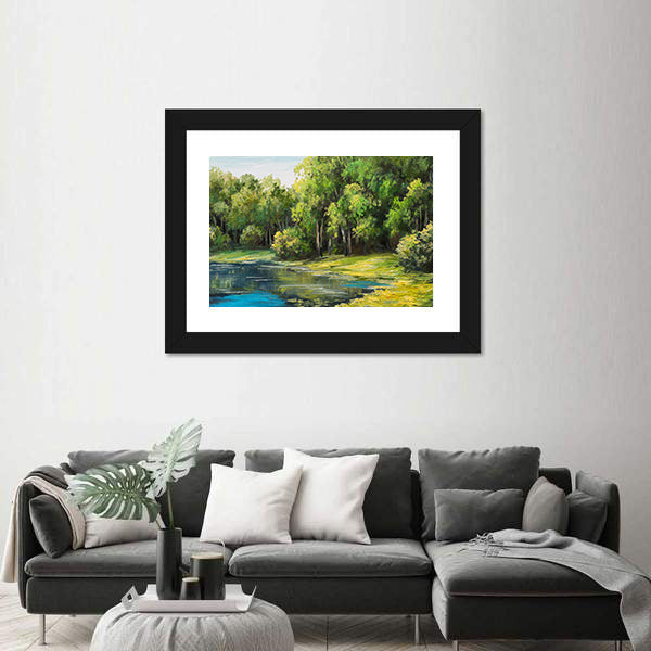 Lake in the Forest Canvas Wall Art