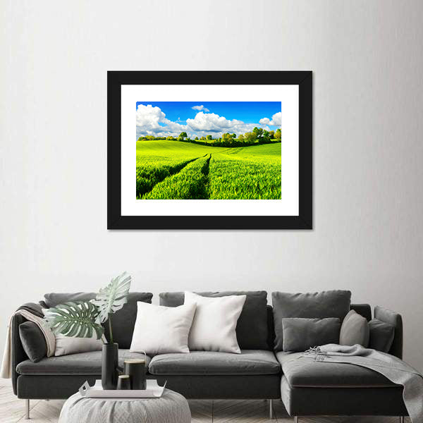 Idyllic Green Fields Canvas Wall Art