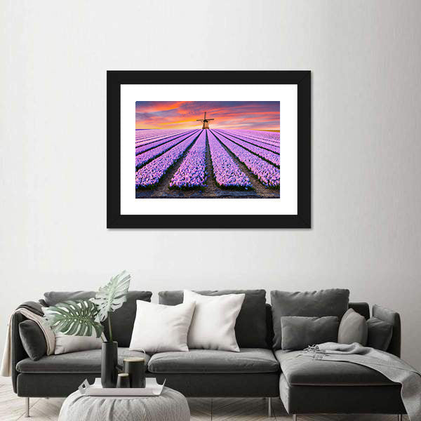 Spring Scene On The Flowers Farm In Netherlands Canvas Wall Art