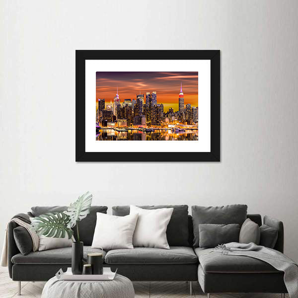 New York City At Sunrise Canvas Wall Art
