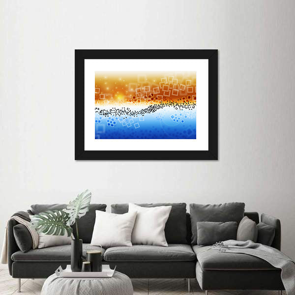 Data Transfer Abstract Landscape Canvas Wall Art