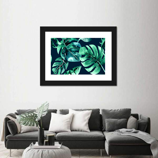 Dense Tropical Leaf Pattern Canvas Wall Art
