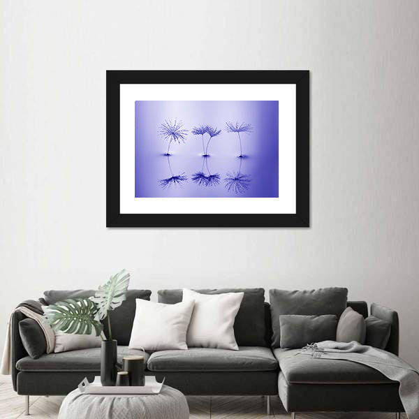 Dandelion Seeds on Water Canvas Wall Art