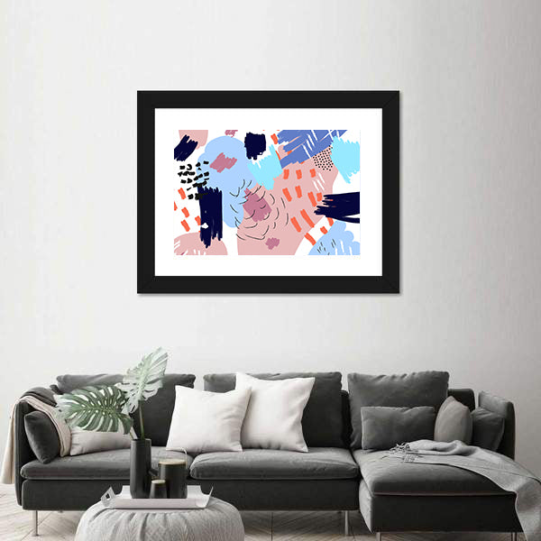 Memphis Style Abstract Collage Canvas Wall Art