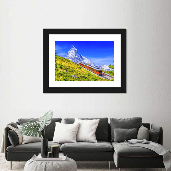Gornergrat Tourist Train In Zermatt Switzerland Canvas Wall Art