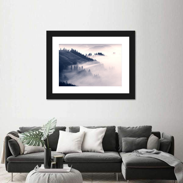 Foggy Carpathians In Ukraine Canvas Wall Art