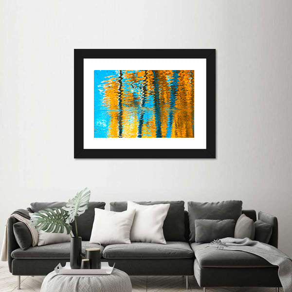 Autumn Reflections In Water Canvas Wall Art