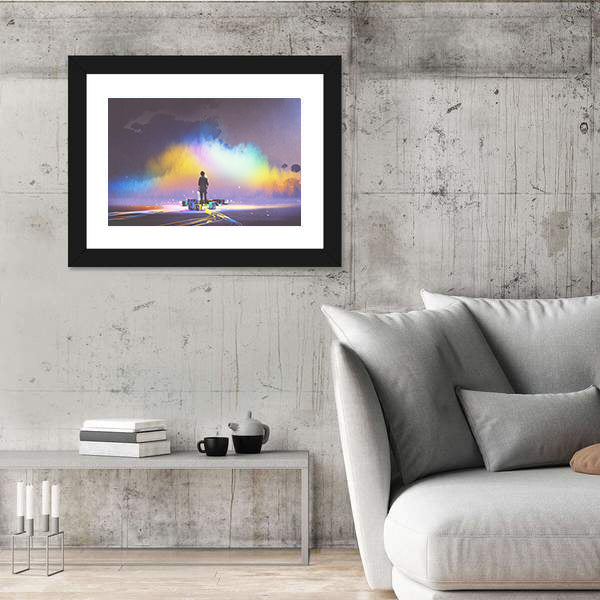 Creative Mind Silhouette with Color Explosion Canvas Wall Art