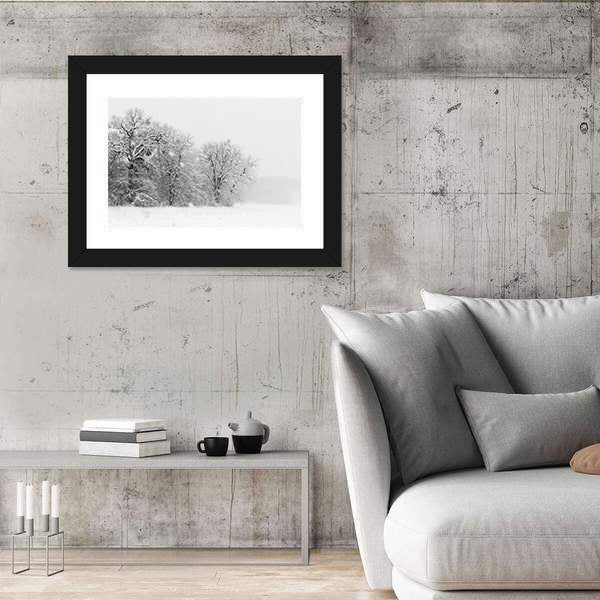 Minimalist Snowy Trees Canvas Wall Art