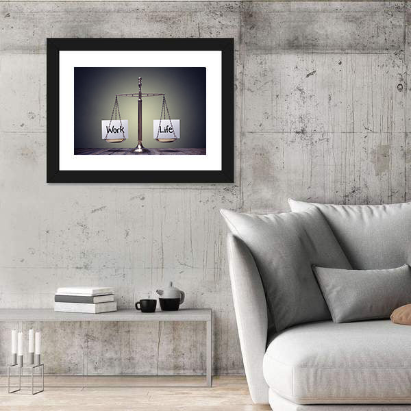 Work and Life Balance Scale Canvas Wall Art