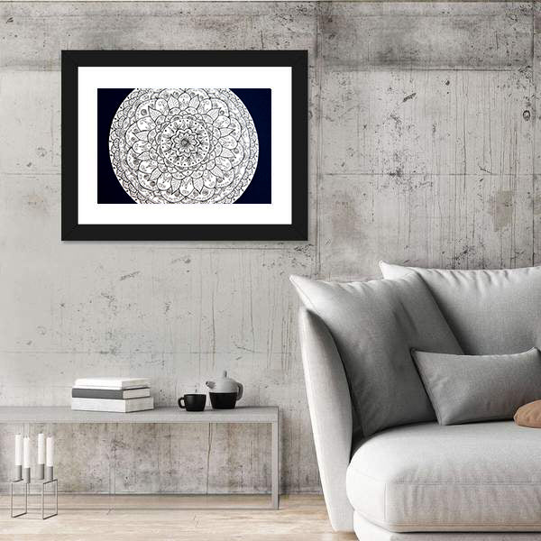 Ornamental Flower Mandala Canvas Wall Art