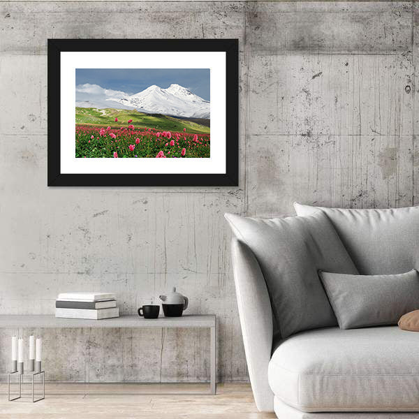 Blooming Flowers in Alpine Meadow Canvas Wall Art