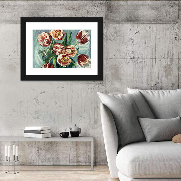 Variegated Tulips Still Life Canvas Wall Art