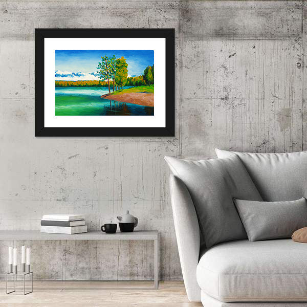 Peaceful Mountain Lake Canvas Wall Art