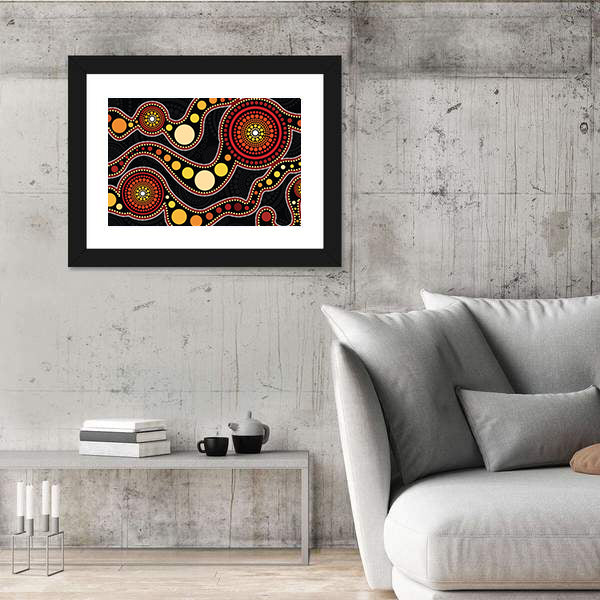 Connection Concept Aboriginal Dot Painting Canvas Wall Art
