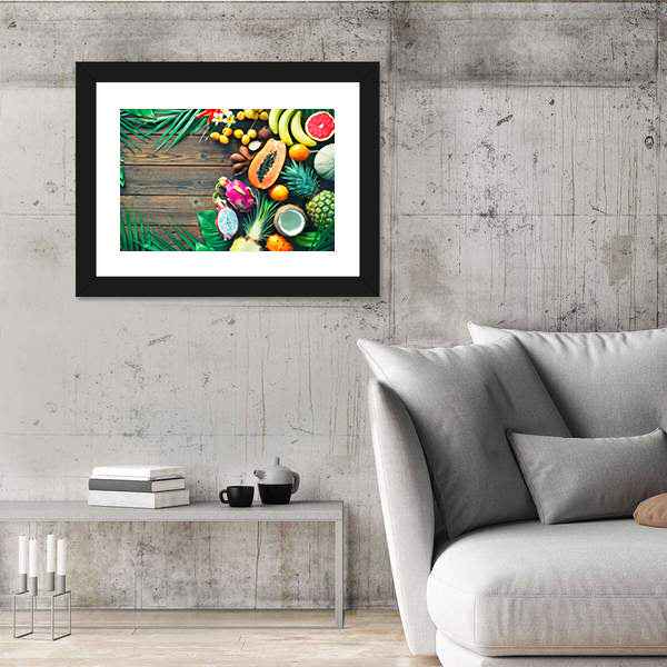 Tropical Fruit Assortment Canvas Wall Art