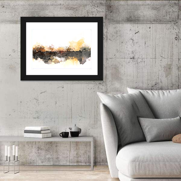 Sunlit Misty Forest Watercolor Canvas Wall Art