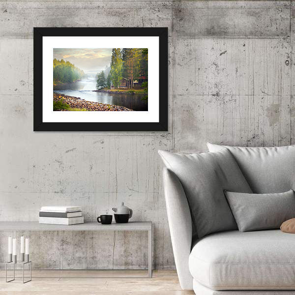 Mystic River In The Morning Canvas Wall Art