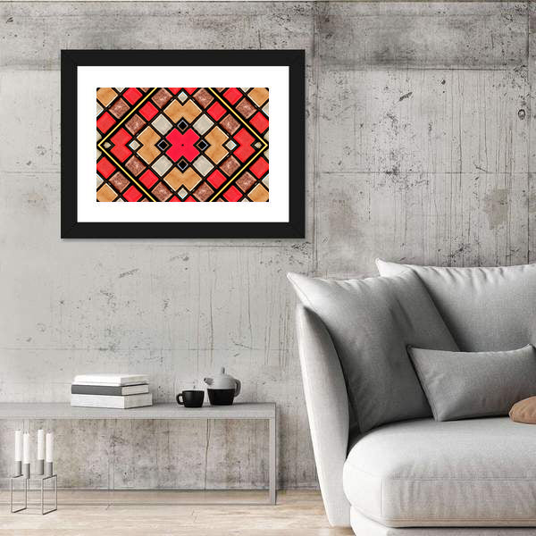 Small Cubic Tile Mosaic Canvas Wall Art