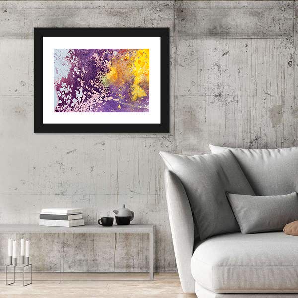 Purple and Yellow Abstract Texture Canvas Wall Art