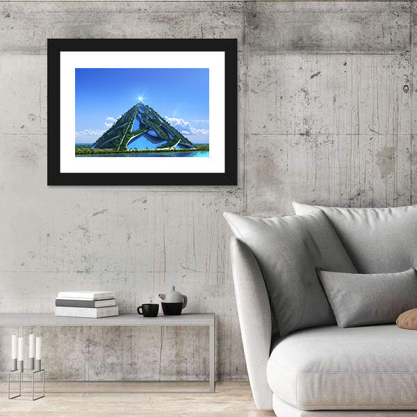 3D Glass Pyramid Canvas Wall Art